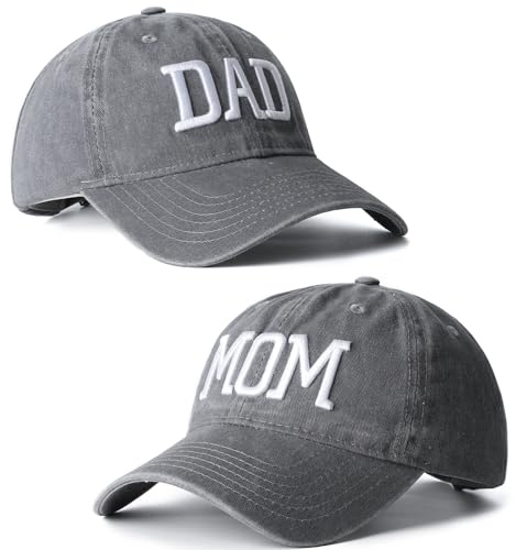 Set di 2 cappelli da baseball ricamati regolabili regalo per genitori coppie classico mamma papà regali cappello