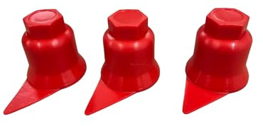 Kram - Tuck – 100 x hjulskruvar – hjulmuttrar – hjulbultarkapslar – hjulmutterkapslar – plastkapslar höljen - skyddsindikator för lösa skruvar (röd, 32 mm)