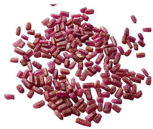 Pierres brutes de rubis de 5 à 9 mm pour femmes, bâtons bruts de rubis en vrac naturels, pierre précieuse de rubis brut pour bijoux, pierre précieuse de rubis en vrac -PKSG166, 20 cts, 20 pièces