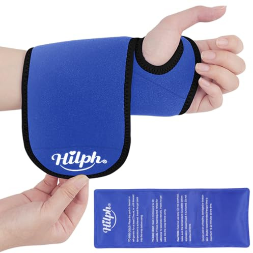 Hilph Kühlmanschette Handgelenk Kühlbandage Kühlpads, Wiederverwendbar | Waschbarer Bezug, Kalt Warm Kompresse Kühlpad für Schmerzlinderung, Karpaltunnelsyndrom, Arthritis, Schwellungen, Blau