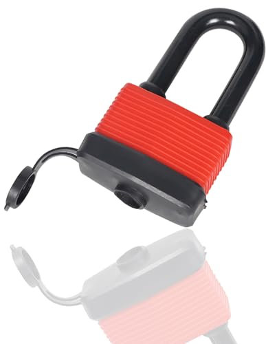 ieron Lucchetto impermeabile da 40 mm, impermeabile, resistente alle intemperie, ideale per casa, giardino, cancello, garage, rosso