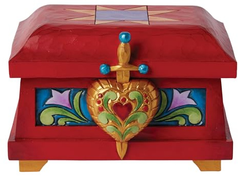 Enesco Disney Traditions Collection par Jim Shore Blanche-Neige Boîte à bijoux décorative Pierre en résine peinte à la main - Boîte à bijoux Disney méchants - Décoration