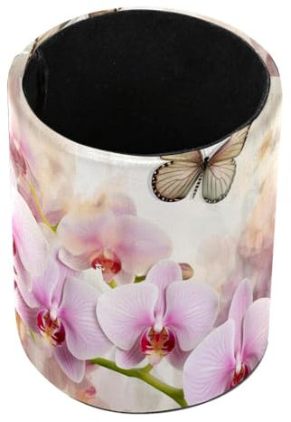 Stifthalter für Schreibtisch, Schreibtischzubehör, Schmetterlings-Blume, Rosa, Stiftebecher