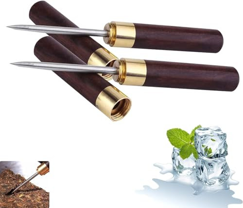Yitobici 2Tteiliges Set Eispickel aus Edelstahl, Eispickelzerkleinerer, Eispickelwerkzeug mit Holzgriff, Zur Verwendung in Küchen, Restaurants, Bars, Barkeepern, Picknicks, zongsechazheng12