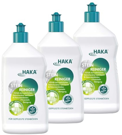 HAKA Steinreiniger, 3x 750 ml, für Terrasse & Naturstein, materialschonend