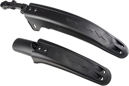 ZUKKA Juego de guardabarros delantero y trasero, 2 piezas, universal, para bicicleta de montaña, MTB, bicicleta de carretera, cierre rápido, adecuado para bicicletas de 24 a 29 pulgadas (negro)