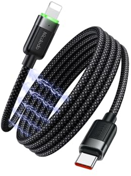 mcdodo USB C auf Lightning Kabel 36W Magnetisch Selbstaufrollend 1,2m PD Schnellladekabel 3A Nylon Aluminium Ladekabel kompatibel mit iPhone 14 13 12 11 iPad XS XR X 8 7 SE
