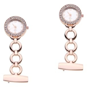 BESTYASH 2pcs Nurse Pocket Watch Doctor Hanging Watch Nurse Lapel Pin for Graduation Gifts for Her Accessories for Work