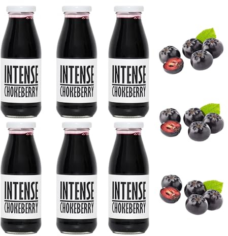 PRESSUICE Chokeberry Aronia Berry Juice 100% Cold-Pressed NFC 6 x 250 ml | 6 Bottles Pack, Tart Flavour, Not From Concentrate, Naturally Cloudy, No Added Sugar, No Additives, Vegan, GMO Free