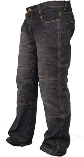 Rider Protec Pantalones Vaqueros de Moto Hombre con Forro Protector de aramida, Pantalones Vaqueros de Mezclilla para Moto con Protecciones extraíbles, Pantalones de Motociclista para Hombre.