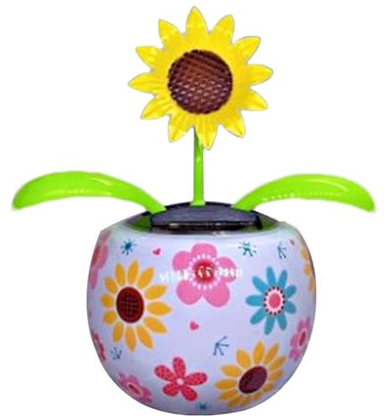 Flores danzantes con energía solar, decoración de flores para coche | Adorno de cabeza que sacude la flor con energía solar en macetas de colores,Decoración de coche de flores, figuras de baile solare