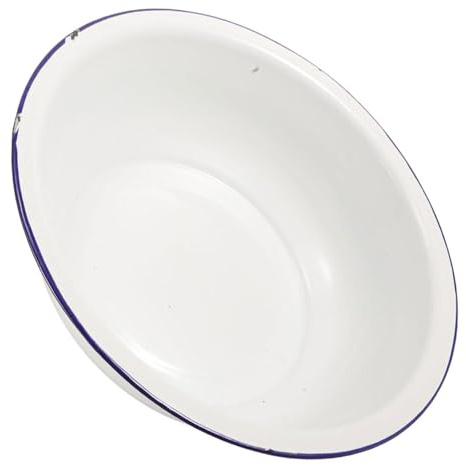NOLITOY Lavabo para Lavar los Pies Esmaltado Vintage 1 Unidad 32 Cm Color Claro Delgado Multifuncional para Cuidado Personal y Baño de Pies en Hogar
