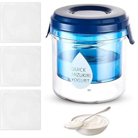 Thatyro Yogurt Strainer, 450 ML Small Yogurt Maker with 3 Fine Mesh Strainer Bags, Press Yogurt Filter for Cheese Milk Cuisine Home Making Drain Gadget (1)