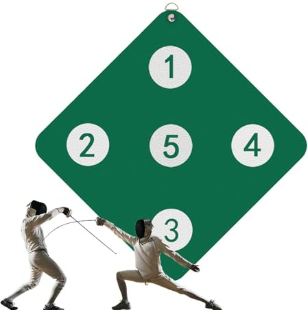 Qkbuza Práctica Objetivo de esgrima, Equipo de Entrenamiento de esgrima,Práctica Objetivo de esgrima montada en la Pared - Herramienta Auxiliar de Casas, Juegos de Equipos con Buey para esgrimistas