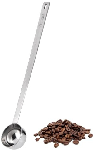 1 Pcs 23.7cm Extra Long Handle 15ml Coffee Scoop Stainless Steel Measuring Spoons with for Ground Coffee, Beans, Powder, Espresso, Ideal for Tall Canister, Jar, Cans