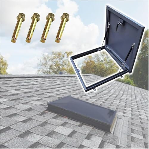 Notausstiegsluke für Dachentlüftung, schwarze regendichte Dachluken-Abdeckplatte aus verzinktem Metall, moderne Sicherheitstür aus Metall und Stahl, Diebstahlsichere Dachluke für Dachfenster, 60 x 6