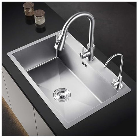 DXYOYONGOZ Lavello da Cucina, Lavabo Cucina, Lavello da Cucina sottotop in Acciaio Inossidabile, lavello da Lavanderia a Incasso(28x18 inch)