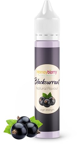HONEYBERRY Aroma Natural Alimentario – Esencia Líquida Altamente Concentrada para Repostería, Postres, Bebidas y Cocina – Sin Aditivos Artificiales (30ml, Grosella Negra)