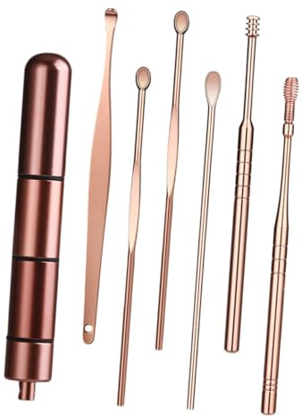 HAMPPLIES 6stücke Ohrenschmalzpicker Aus Edelstahl Mit Spiraldesign Für Ohrreinigung Ohr Pick Wachs Entferner Mit Ringlöffel in Verschiedenen Für Familienmitglieder