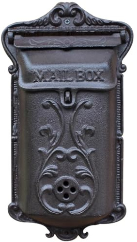 Boîte Aux Lettres en Fonte avec Branches en Relief, Décoration Européenne Antique Et Vieillie, Boîte Aux Lettres Murale Extérieure, pour Jardin Ou Villa