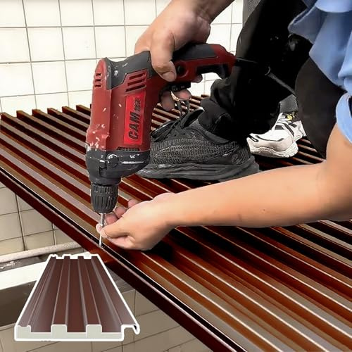 Onduline per Coperture Tettoie Pannelli di Copertura Marroni Ondulati Adatti a Tutte Le Condizioni Atmosferiche, Pannelli Isolanti per Tegole per Gazebo, Garage, Patio, Pannelli Antipioggia per Contro