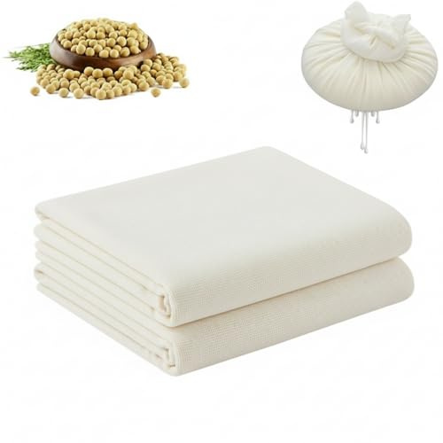 2 PCS Reusable Cheese Cloths for Straining,Muslin Cloths for Cooking– 50x50cm Unbleached Muslin Fabric for Straining Nut Milk, Yoghurt, Jam & Cooking