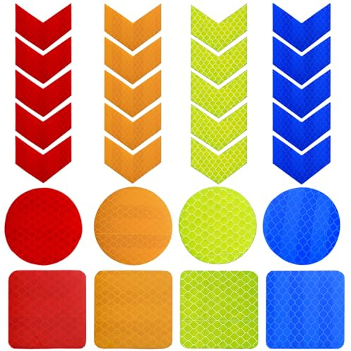 Rbleote Lot de 120 autocollants réfléchissants pour casques de vélo, poussettes, motos, scooters, voitures, 4 couleurs