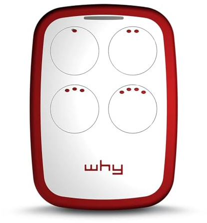 WHY EVO NOA Radiocomando Multifrequenza da 280 a 868 MHz Apricancello Rolling Code Codice Fisso Autoapprendente 4 in 1 Telecomando Garage Cancello Programmabile a Lungo Raggio (Granade Red)