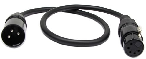 SinLoon DMX 512 Bühnenlichtkabel XLR-Stecker 3-polig auf XLR-Buchse 5-polig mit Metallsteckern für Bühnen- und DJ-Beleuchtungskörper-1,6 Fuß