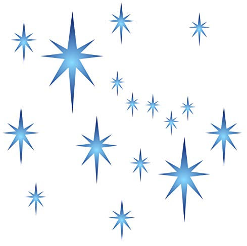 Stern-Schablone – 25,5 cm x 25,5 cm (M) – große wiederverwendbare Sternenhimmel Cluster Allover Muster Wand-Schablone