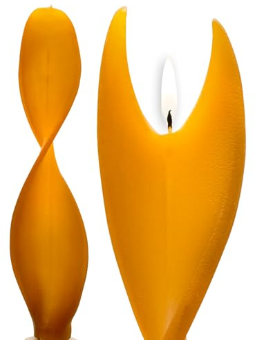 Die Engelskerze Exclusive Kerze gold braun. Engelsflamme 33x8 cm inkl. Box. Dekoration die verzaubert Deko zu Weihnachten, Geburtstag oder Geschenk