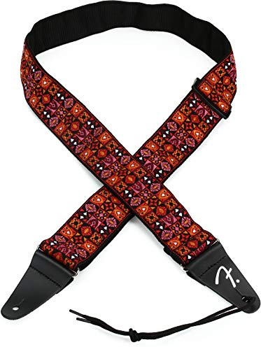 Fender® Festival – gitarrrem – vintageinspirerad vävd – röd mosaikdesign, 0990638009