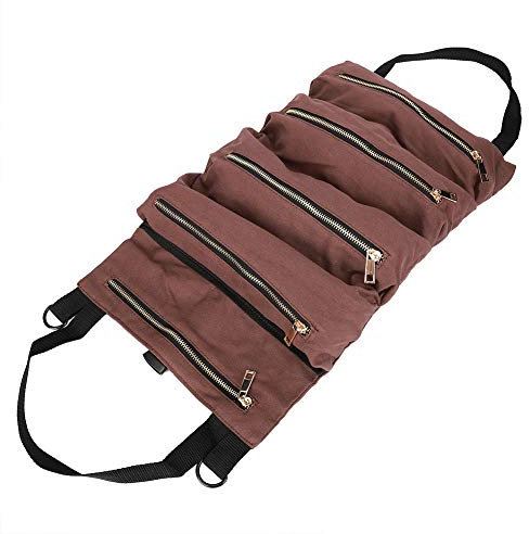Canvas Tool Roll Organizer, Schraubenschlüssel-Rollentasche, Schraubenzieherschlüssel-Aufbewahrungstasche Reparatur-Werkzeugtasche
