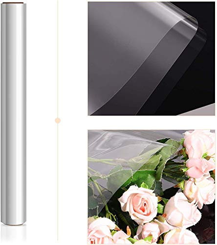STOBOK Klares Cellophan Transparent Geschenkpapier Rolle | 43CM x 30M Zellophan,2.5 Mil Dicke Folienrolle zum Einwickeln von Geschenkkörben Blumenfolie Geschenkfolie Kunst