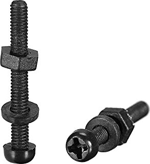 sourcing map 50 Satz Nylon Schraubenmuttern Unterlegscheiben Sortiment Kit M2,5x20mm Rundkopf Maschinenschraube Schraubenmuttern Unterlegscheiben Schwarz