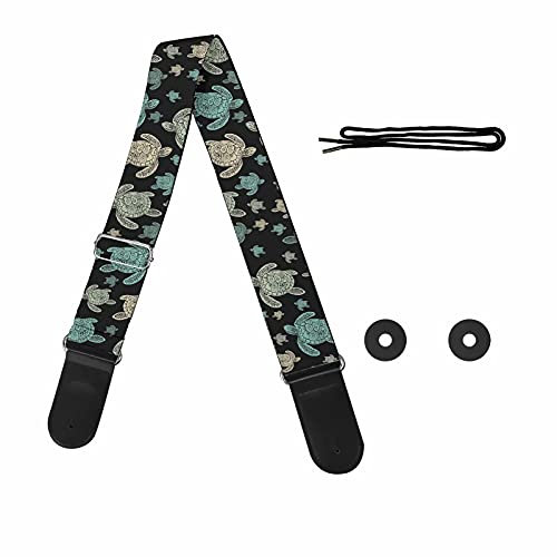 Pizding Starry Gitarrengurt, verstellbarer Schultergurt, Ersatz für Handtasche und Bass, schildkröte, One size
