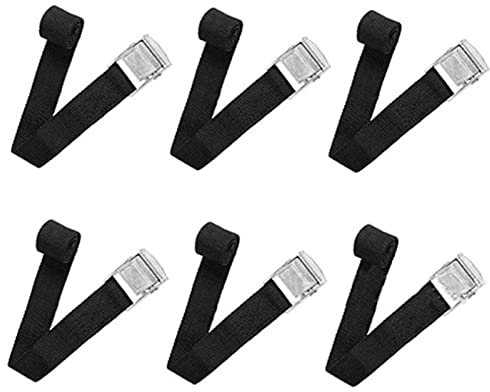 Set di 6 cinghie di fissaggio, 40 cm, con serratura, cinghie di fissaggio per bicicletta, moto, bagagli, colore nero