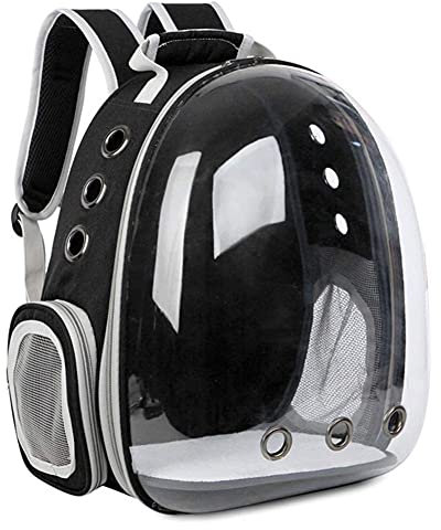 Hoogtecly Katzerucksack mit Vornes Transparentes Fenster, Katze Rucksack Tragbar Transportrucksack Transporttasche für Haustiere Reisen Atmungsaktive Kapsel Rucksack für Katzen