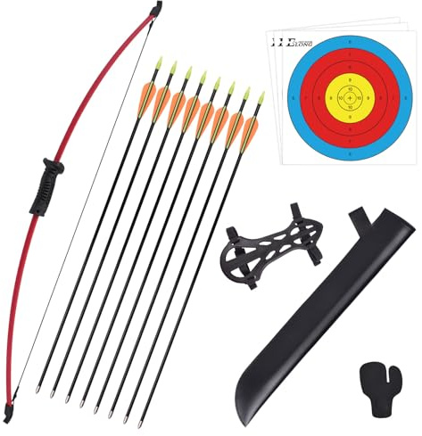 ELONG OUTDOOR Recurve Bow and Arrow Set with 8 Arrows & Accessories