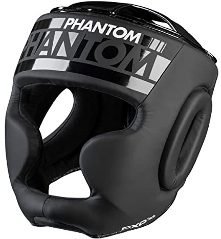 Phantom Kopfschutz APEX | Boxen MMA Muay Thai-Boxing Fighting | Herren Damen (Full Face - Schwarz)