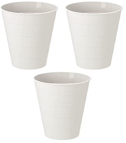 I-K-E-A Set of 6 FNISS Waste Bin Home And Office Wastepaper Basket Plastic Trash Can White 10 L + Free Shoe Bag