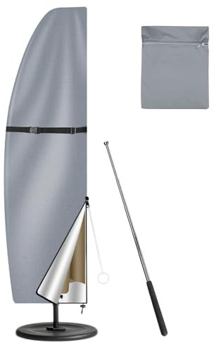 MI CASA Sonnenschirm Schutzhülle, Sonnenschirmhülle Schutzhülle für Sonnenschirm 2 bis 3 M, Ampelschirm Schutzhülle Ampelschirm Hülle Gartenschirm Abdeckung, Wasserdiht und UV-Anti (205x25x57/48cm)