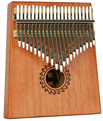 A-Star 21 Key Kalimba Thumb Piano with Mahogany Body - includes Tuning Hammer, How To Play Guide & Thumb Protectors