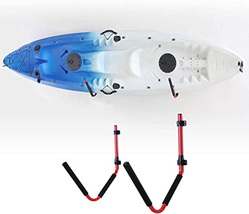 HACSYP Kajakständer, 100 LBS Surfbrett-Wandhalterung, Innen- und Außenaufbewahrung, Haken for Aufhängen, Dock-Aufhänger for Kanu, Paddle-Board, Surfbrett, Snowboard