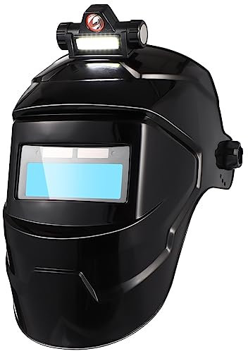 SOLUSTRE Solar-powered Welding Mask Headlight 116mm View 8 Shades Comfortable Lightweight for Welders Polishing Grinding