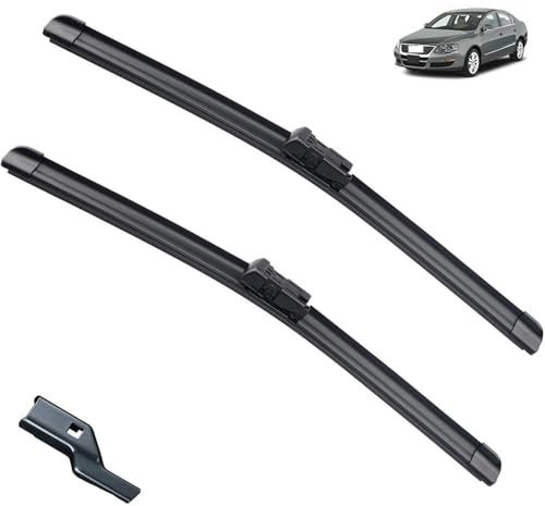 Front Rear Wiper Blades Compatible with VW Passat B6 3C 2006-2011 Windshield Brush Windscreen Window Silicon Wash Delete Cover (Color : Front, Size : RHD)