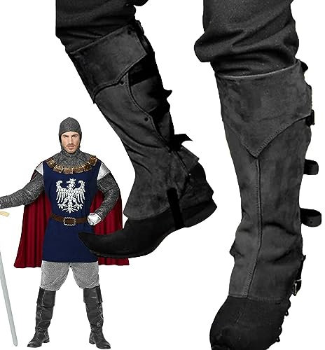 Mittelalterliche Beinabdeckungen | Kunstleder Steampunk Stiefel, Mittelalter Renaissance Kostüme, Neuheiten Erwachsene Piraten Stiefelüberzieher Kostüm Zubehör für Damen und Herren