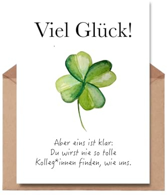 The Life Barn Postkarte mit Umschlag Abschied Kollege Kollegin Jobwechsel | Hochwertige Karte aus 350g Papier, inkl Kraftpapierumschlag