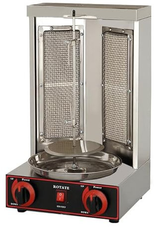 Asador Vertical De Acero Inoxidable, Máquina Eléctrica De Shawarma con Bandeja Recolectora De Aceite, Rotación De 360°, Máquina Automática De Kebab, Equipo De Parrilla De Kebab Sin Humo