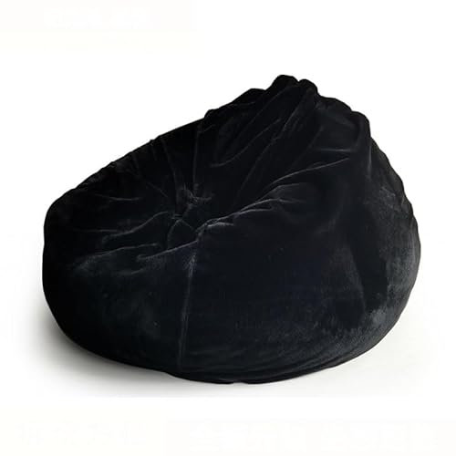 UGEFKMQ Bean Bag Riesensitzsackextrem Bequemes, Riesiges Sitzsack-Gaming-Bodenkissen Aus Samt | Sessel Sessel Sofa (Ohne Füllung),Schwarz,90Cm*110Cm